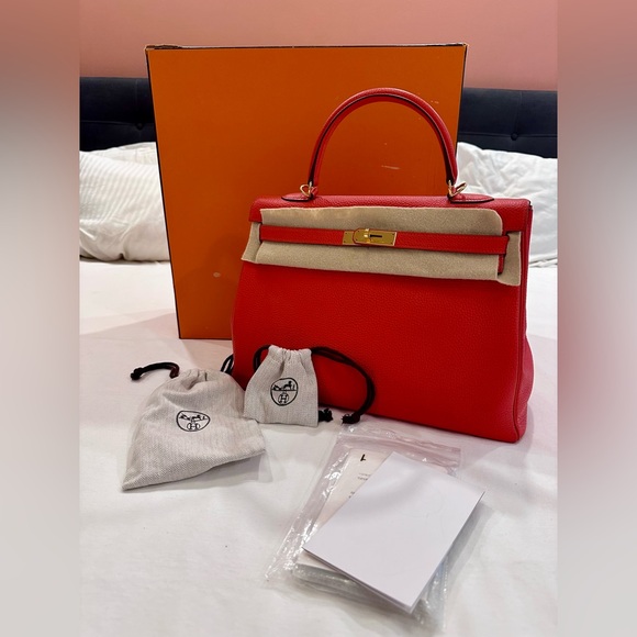 *SOLD* Hermes Capucine Togo Leather Kelly Retourne 35cm - Picture 3 of 9